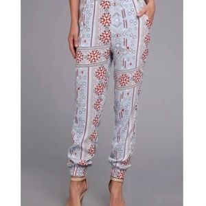 MINKPINK | Revolve Patterned Blue Pants Harem Lightweight Beach XS